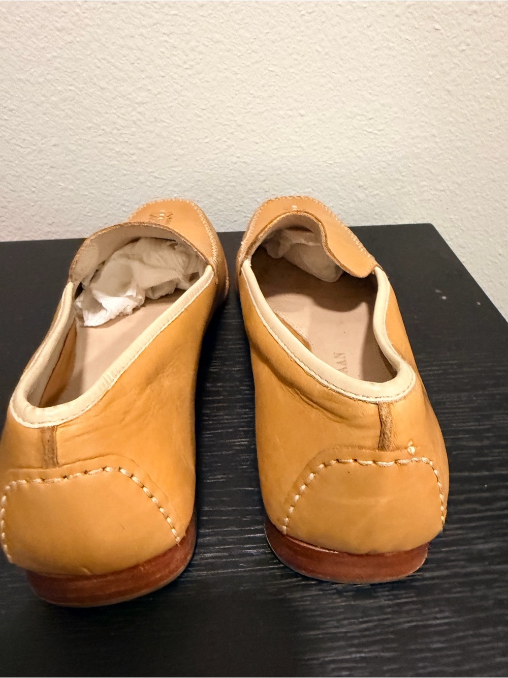 Cole Haan Tan Leather Woven-Detail Slip-On Loafers - Picture 3 of 4